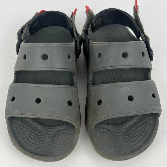 Crocs Kids Sandals Size 4 Gray Croslite Flat Heel Open Toe Ankle Strap - Picture 5 of 6